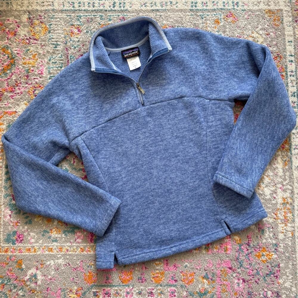 Patagonia Synchilla Blue 1/4 Zip Fleece Lined Pullover Sweater Women’s Medium